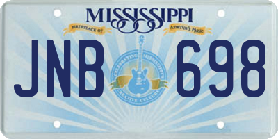 MS license plate JNB698