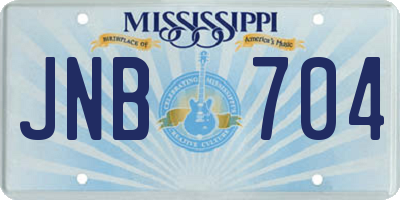 MS license plate JNB704