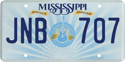 MS license plate JNB707