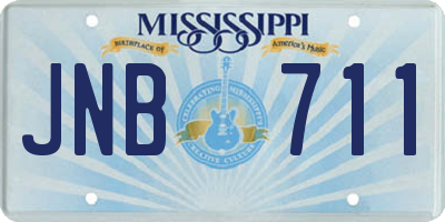 MS license plate JNB711
