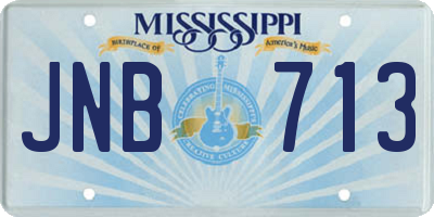 MS license plate JNB713