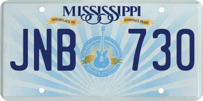 MS license plate JNB730