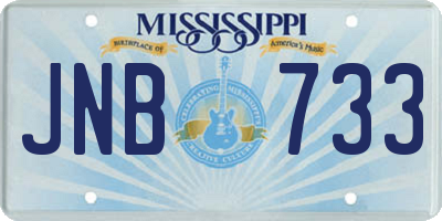 MS license plate JNB733