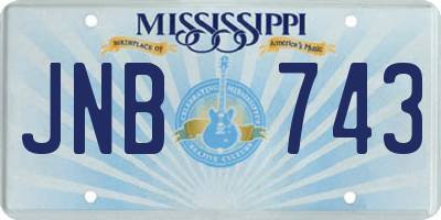 MS license plate JNB743