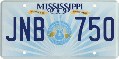 MS license plate JNB750