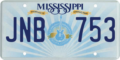 MS license plate JNB753