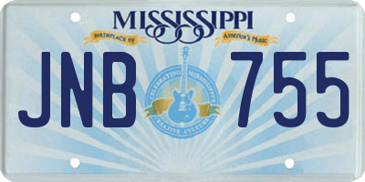MS license plate JNB755