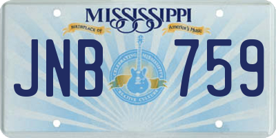 MS license plate JNB759