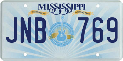 MS license plate JNB769