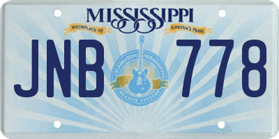 MS license plate JNB778