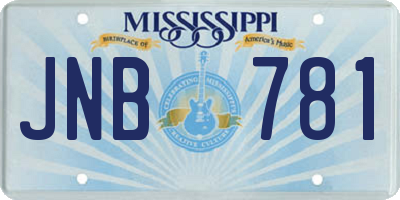 MS license plate JNB781