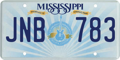 MS license plate JNB783