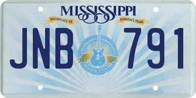 MS license plate JNB791