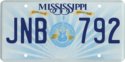 MS license plate JNB792