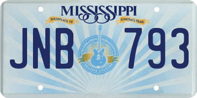MS license plate JNB793