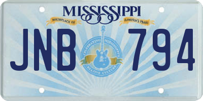 MS license plate JNB794