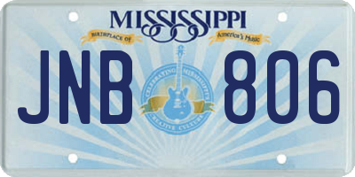 MS license plate JNB806