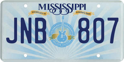 MS license plate JNB807