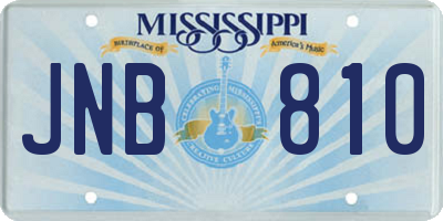 MS license plate JNB810