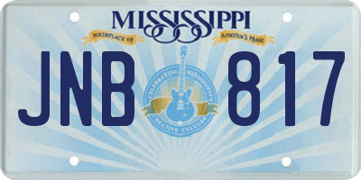 MS license plate JNB817