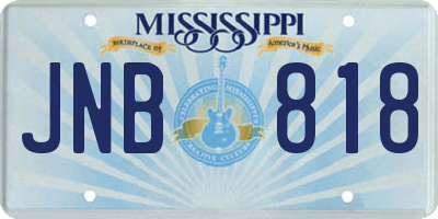 MS license plate JNB818