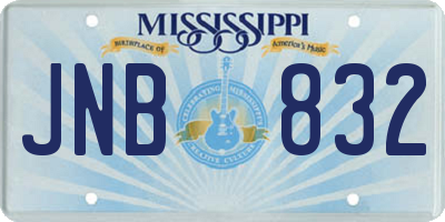 MS license plate JNB832