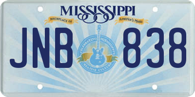 MS license plate JNB838