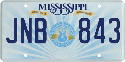 MS license plate JNB843