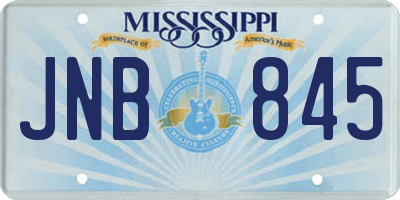 MS license plate JNB845