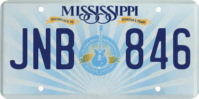 MS license plate JNB846