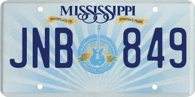 MS license plate JNB849