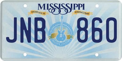MS license plate JNB860