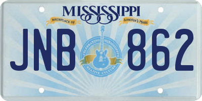MS license plate JNB862