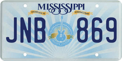 MS license plate JNB869