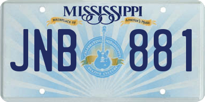 MS license plate JNB881