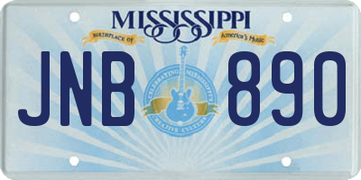 MS license plate JNB890