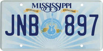 MS license plate JNB897