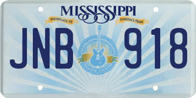 MS license plate JNB918