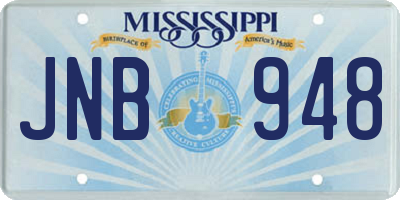 MS license plate JNB948