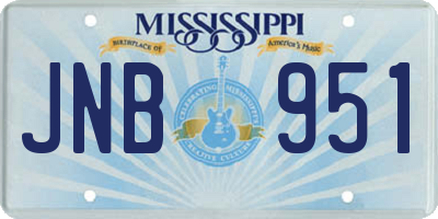 MS license plate JNB951