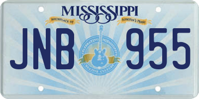 MS license plate JNB955