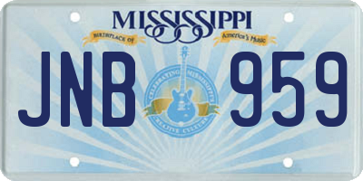 MS license plate JNB959