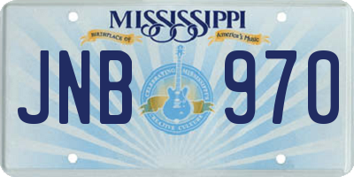 MS license plate JNB970