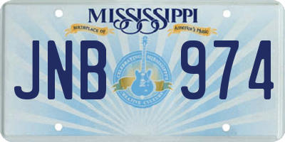 MS license plate JNB974