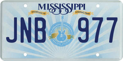 MS license plate JNB977