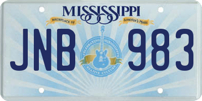 MS license plate JNB983