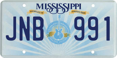 MS license plate JNB991