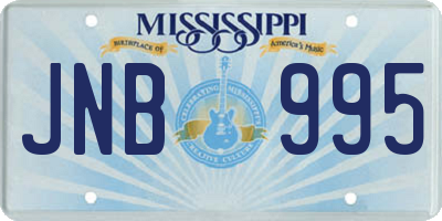 MS license plate JNB995