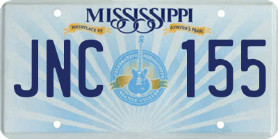 MS license plate JNC155