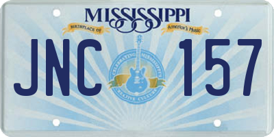 MS license plate JNC157